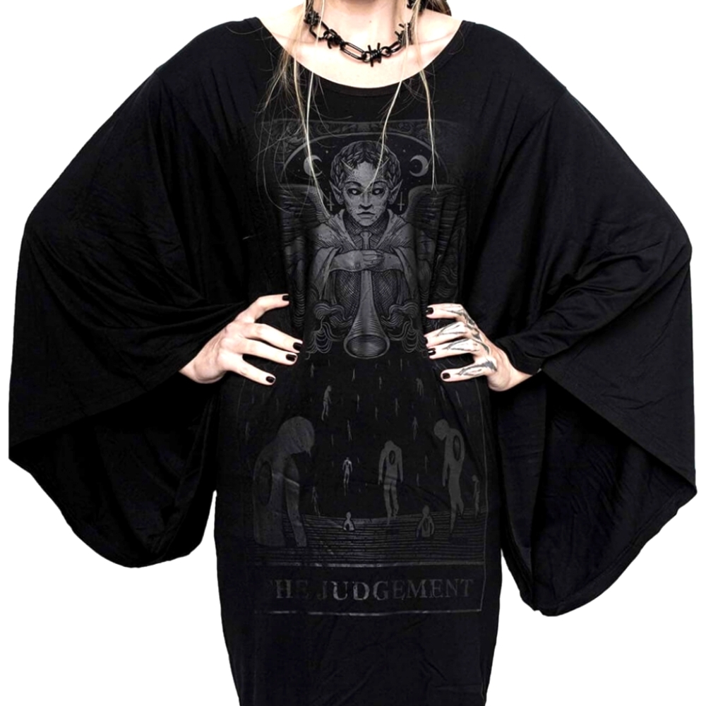 Killstar Judgement Kimono Tunic T-Shirt Black
